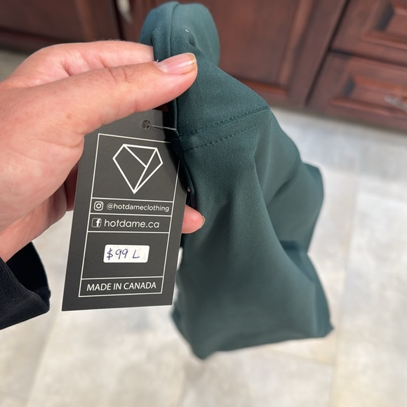 Hot Dame / forest green/ teal leggings large NWT - Picture 2 of 7